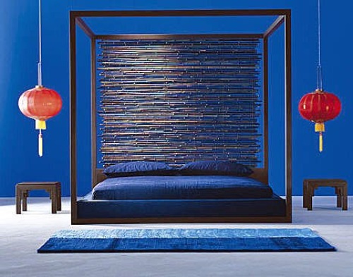 Спальня дизайн, синяя