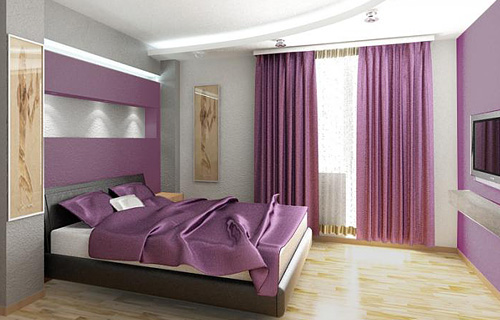 Фиолетовый цвет в спальне по фен-шуй