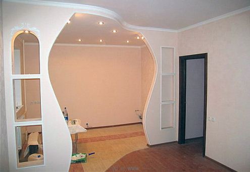 Оформление коридора и арки при помощи гипсокартона