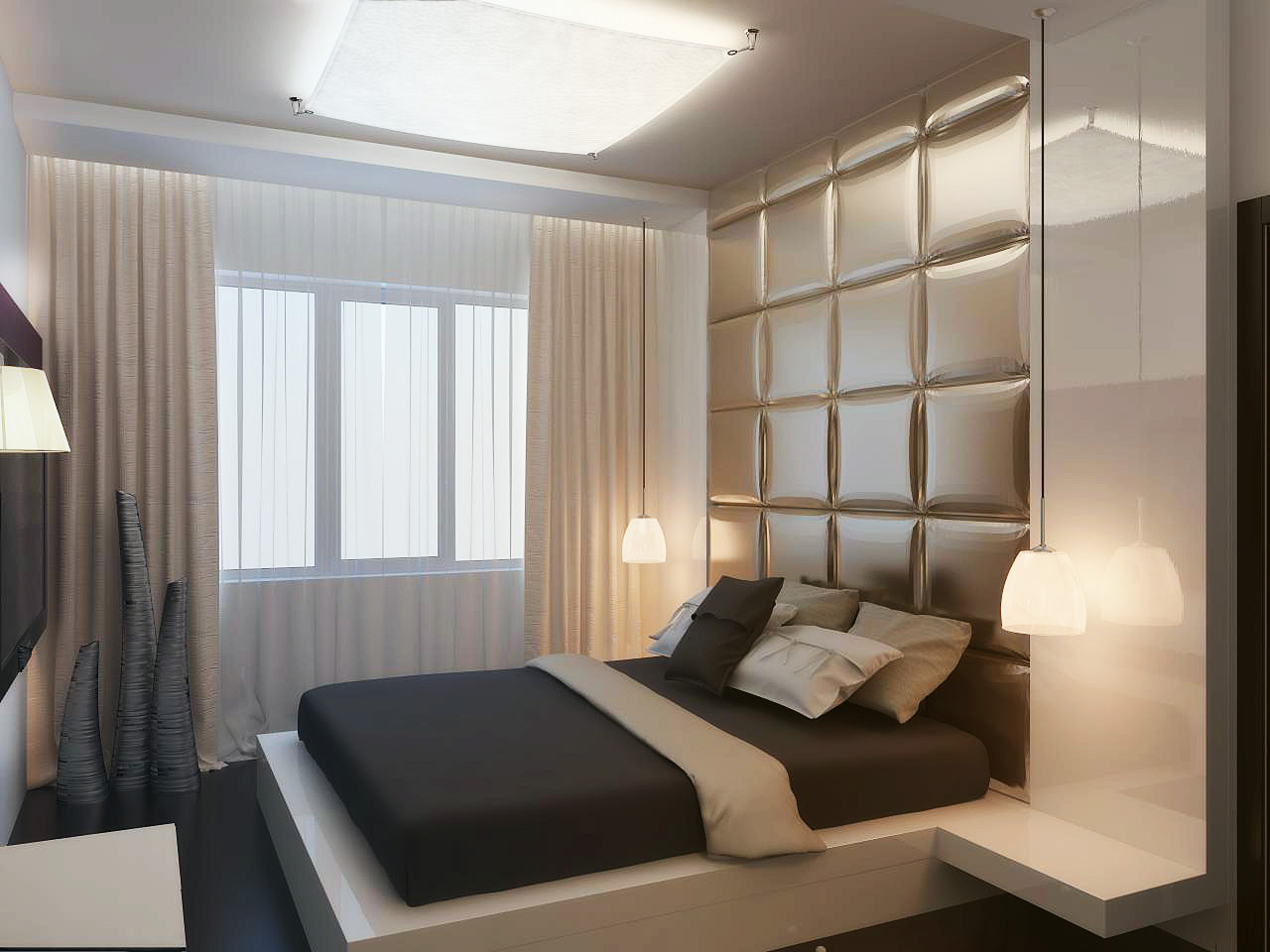 Современный дизайн спальни 2014, пример