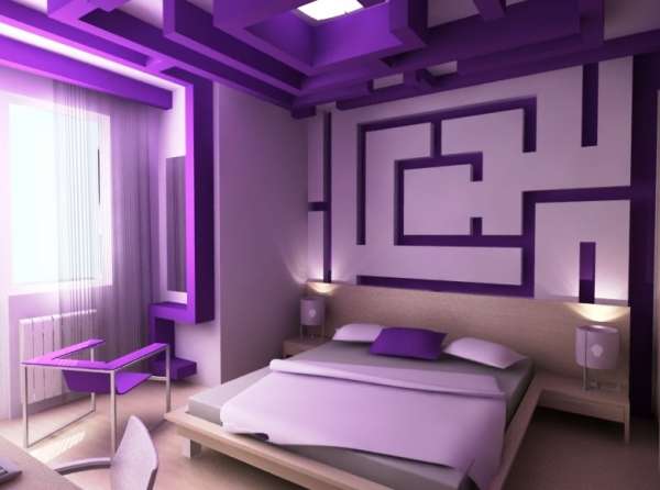 Спальня со всеми оттенками фиолетового